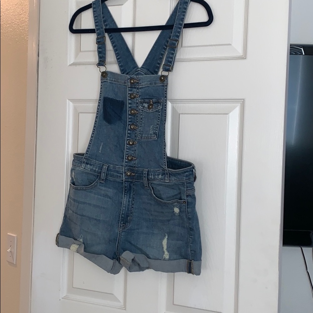 New with tags distressed cuffed overalls